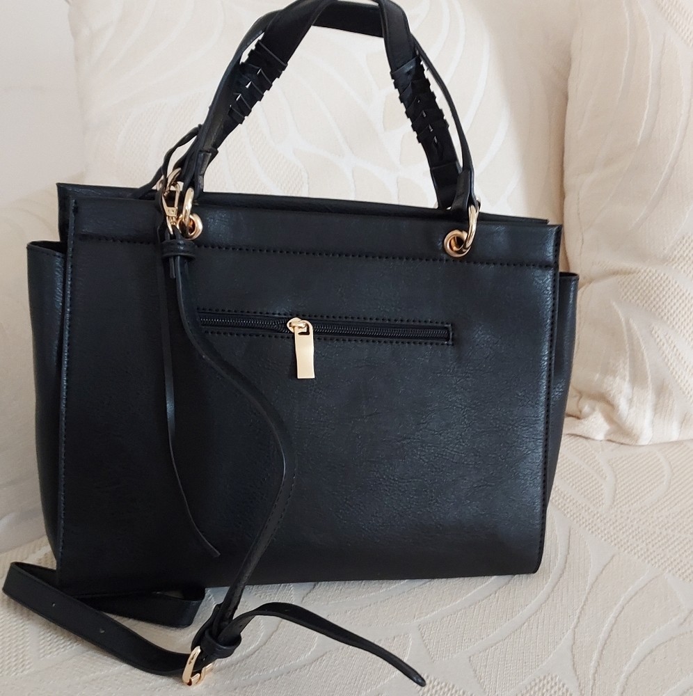 BLACK SATCHEL HANDBAG - Picture 2 of 4